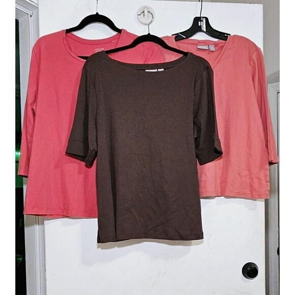 CHICO'S Lot Of 3 Cotton Blend Multicolor Pullover Women Shirt (3) - Picture 1 of 10